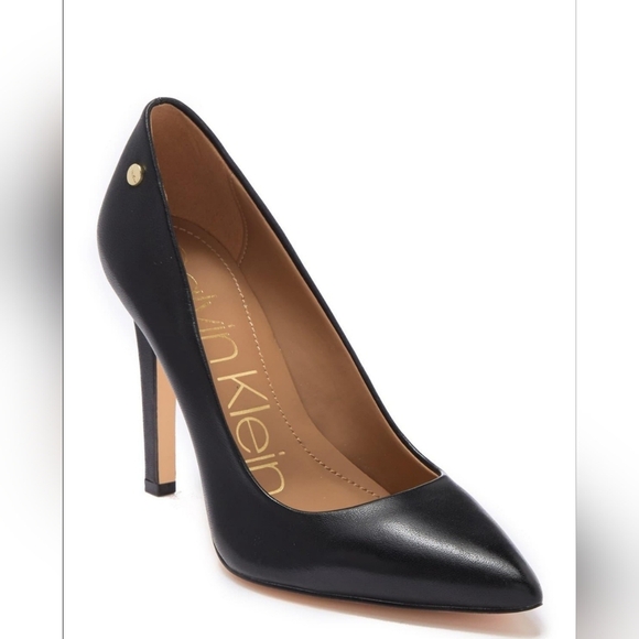 Calvin Klein Women Navy Stiletto Heels Pumps Sz 7 Office Career Work Dress Shoes - Picture 1 of 10